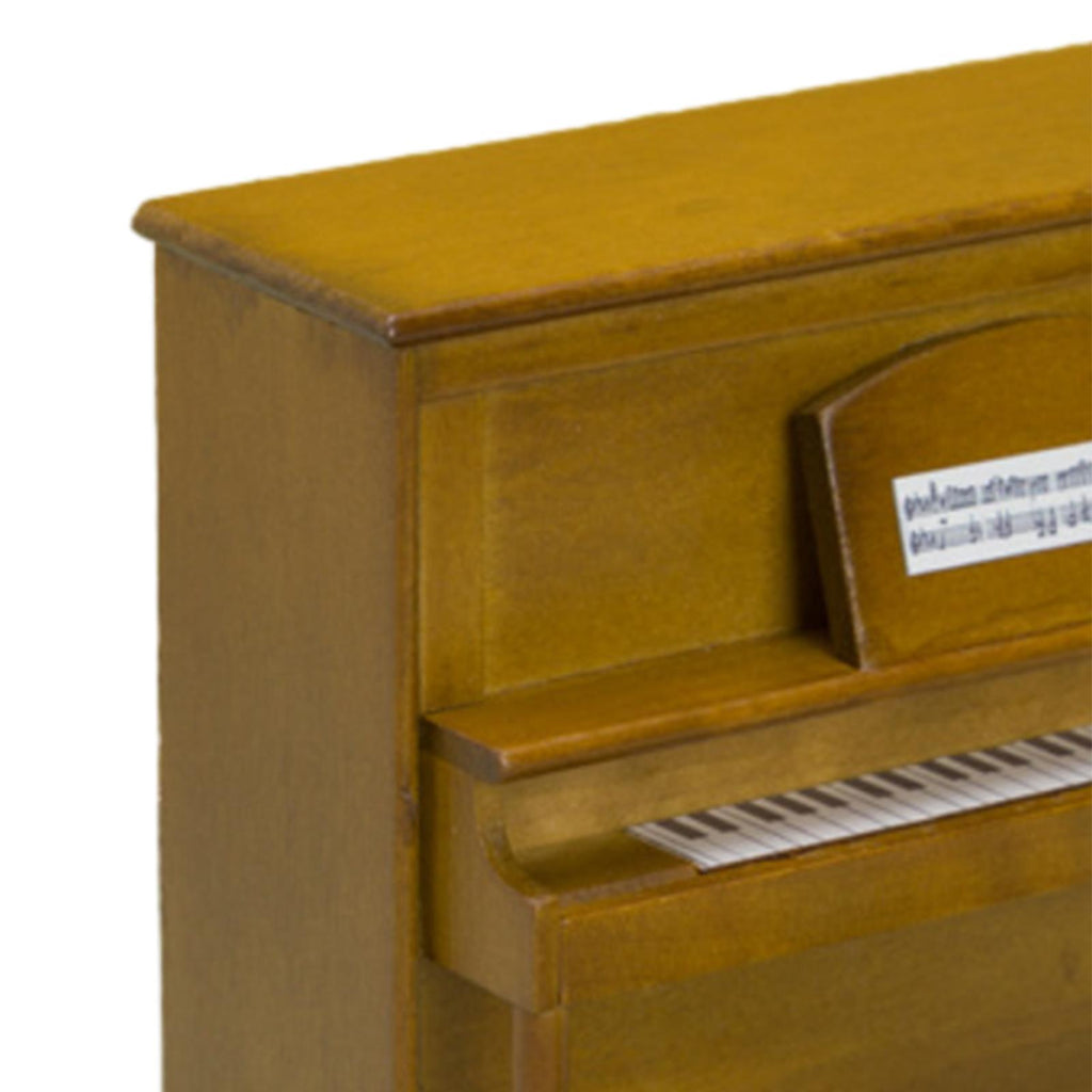 Walnut Miniature Upright Piano Dollhouse Furniture with Stool N353327