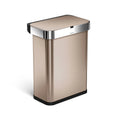 Rose Gold Stainless Steel 58-Liter Rectangular Sensor Trash Can Q716