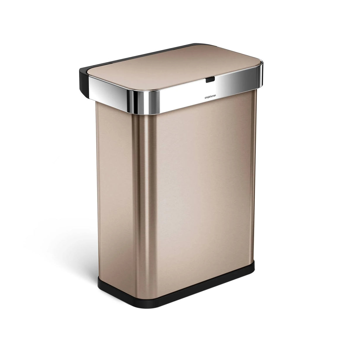 Rose Gold Stainless Steel 58-Liter Rectangular Sensor Trash Can Q716
