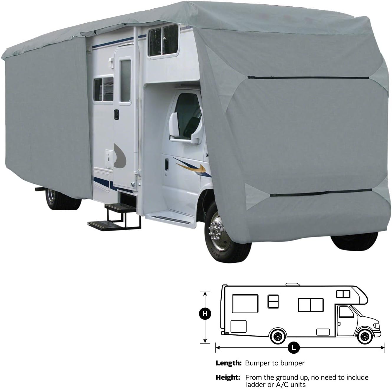 Camper Cover Fits 20' 21' 22' 23'L Zipper Access T421