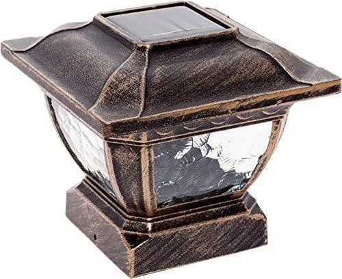 Bronze 8 Pack Solar LED Post Cap Light for 4x4 Wood Posts U725