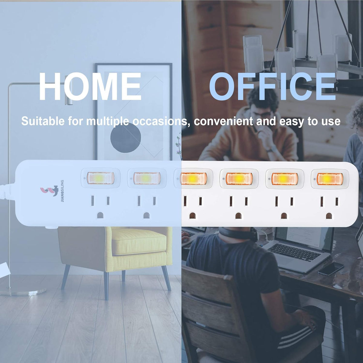 4 Outlets Surge Protector Power Strip with Individual Switch G496
