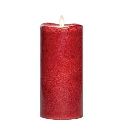 Red Mottled LED Pillar Candle, 8 in. R237486