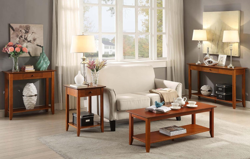Cherry Hall Table with Drawer and Shelf R87028