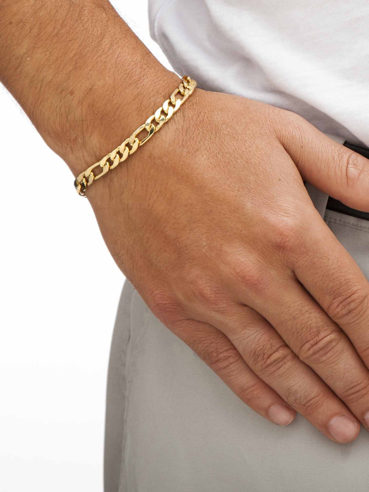 Gold Ion-Plated 2-Piece Chain Necklace and Bracelet Set G428037