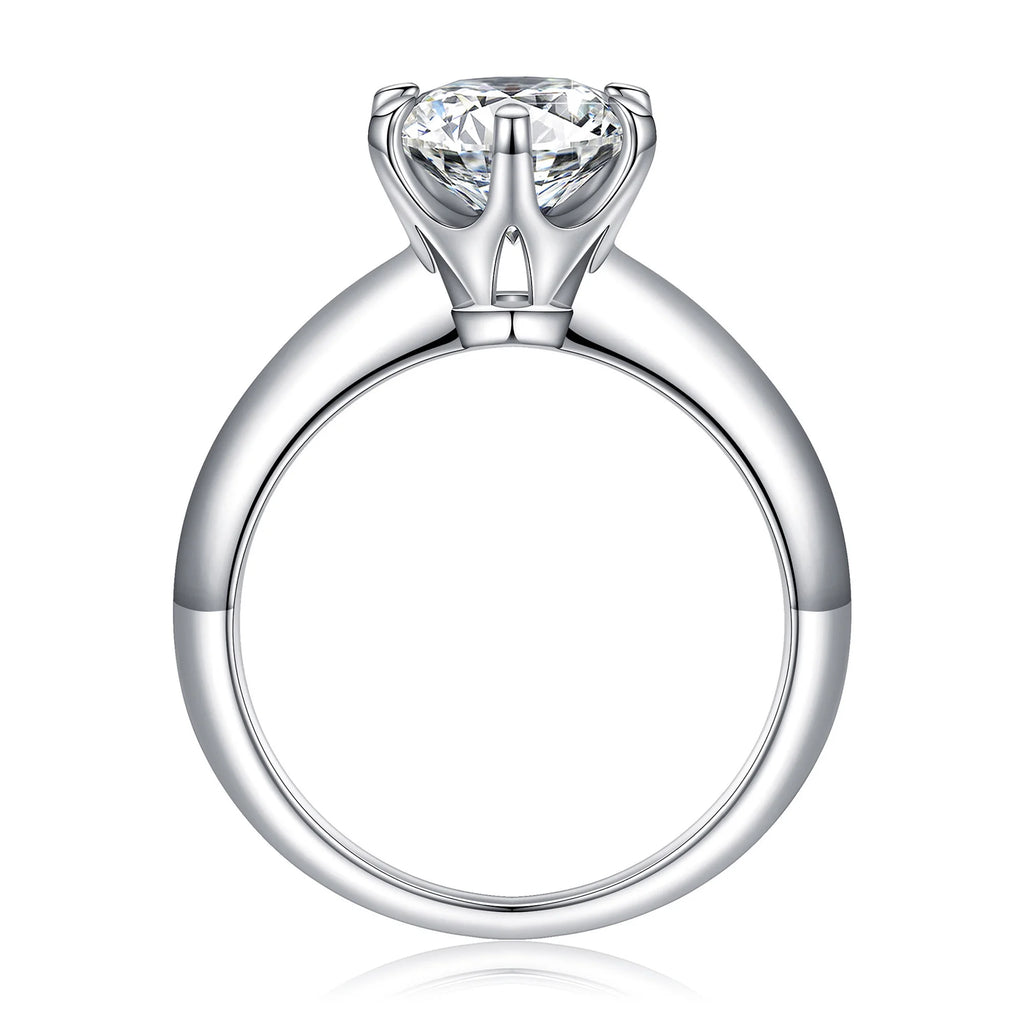 1.5ct Halo Moissanite Engagement Ring 925 Sterling Silver Round Cut T334006