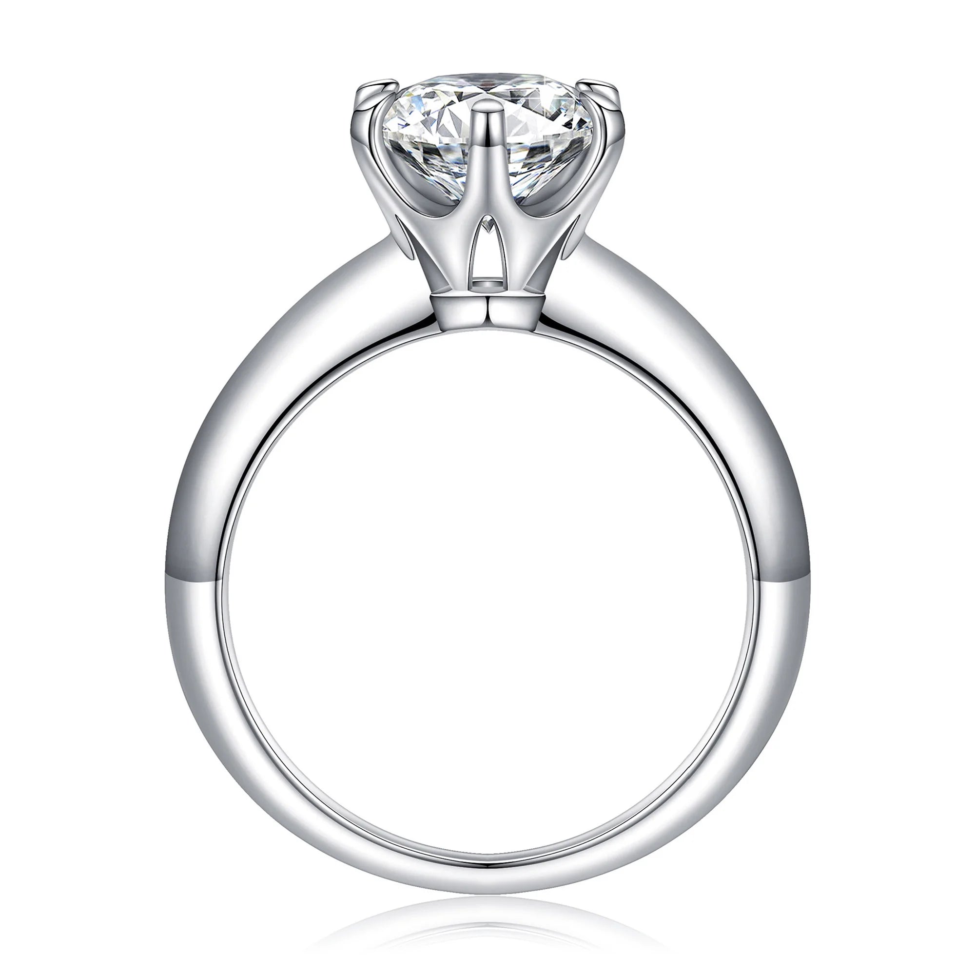 1.5ct Halo Moissanite Engagement Ring 925 Sterling Silver Round Cut T334006