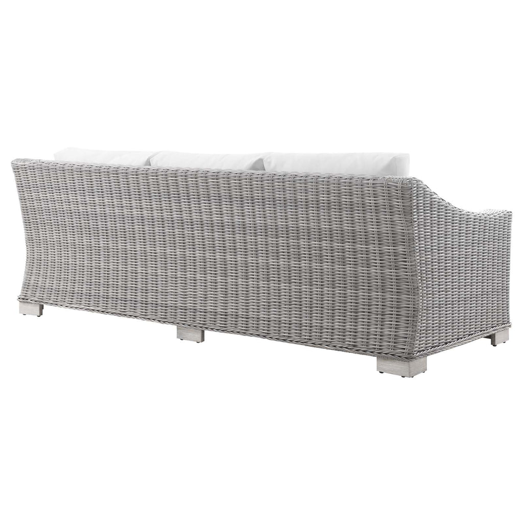 Light Gray Wicker Rattan Outdoor Sofa F516562
