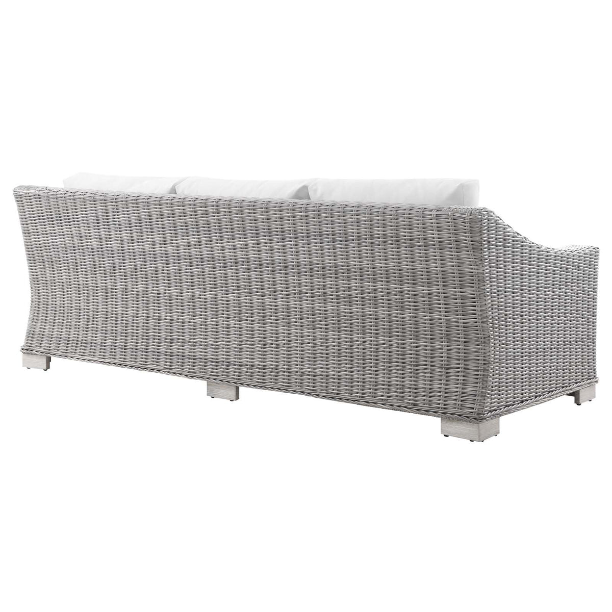Light Gray Wicker Rattan Outdoor Sofa F516562