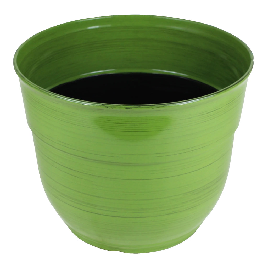 Dark Green 15" Glazed Plastic Planter Y795