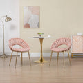 Pink Velvet Accent Chair Set of 2 with Gold Legs N1165