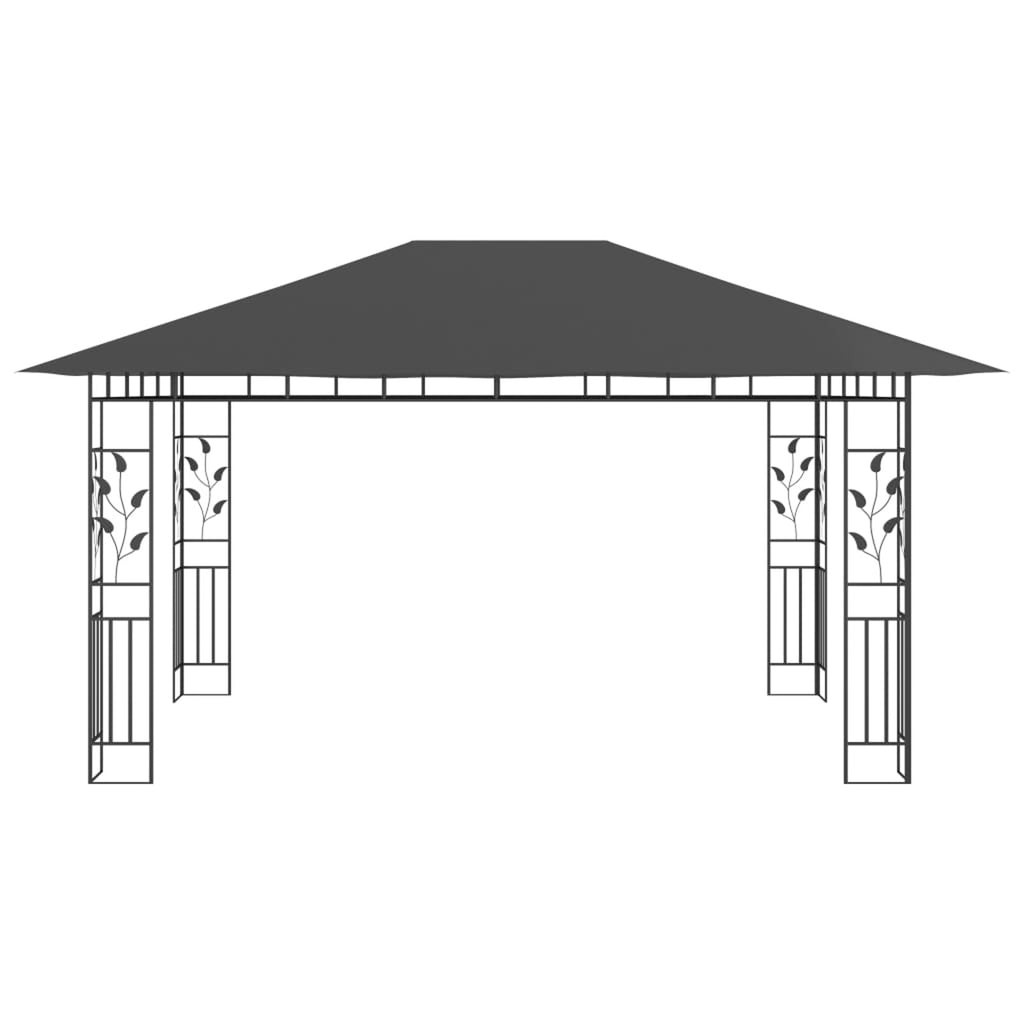 Gazebo with Mosquito Net 13.1'x9.8'x9' Anthracite T36603