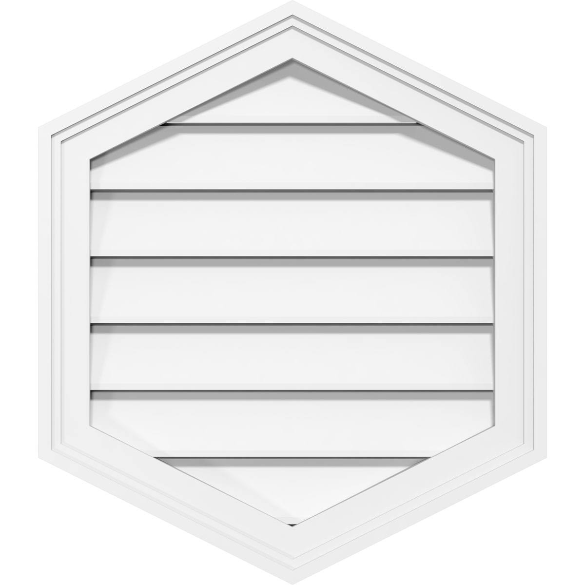 38x22W x 38x22H Vertical Peaked Surface Mount PVC Gable Vent J3478