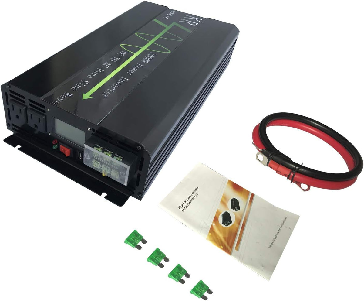 3000W Pure Sine Wave Power Inverter 48V DC to 110V 120V AC 60HZ with LCD Display Q723