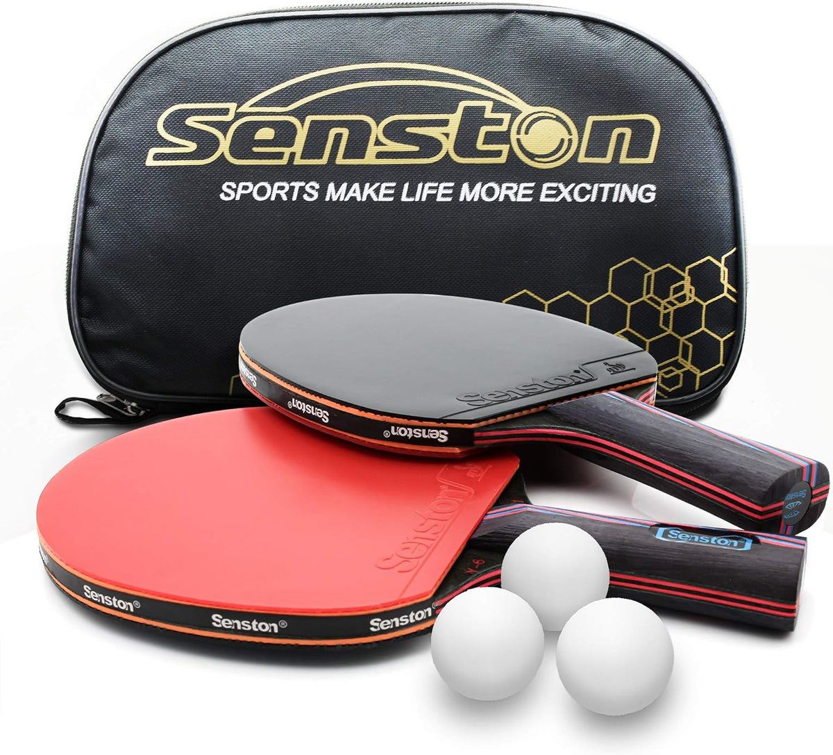 Table Tennis Paddles Set of 2 with Carry Case Z802131