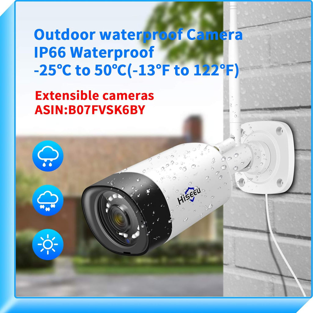 Wireless Security Camera System, 1TB Hard Drive, 3 Megapixels, 8CH NVR, IP66 Waterproof C596