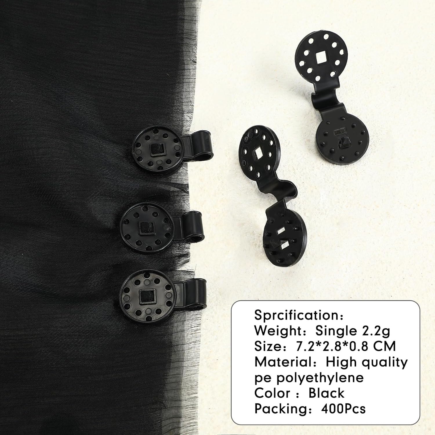 400 Pcs Black Shade Cloth Plastic Clips for Garden Greenhouse Y632
