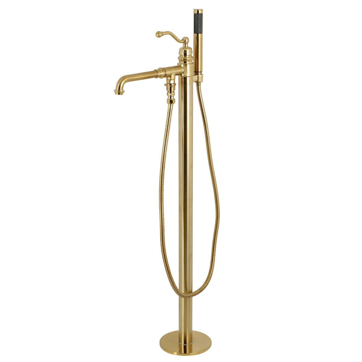 Brushed Brass Freestanding Tub Faucet with Hand Shower I13060
