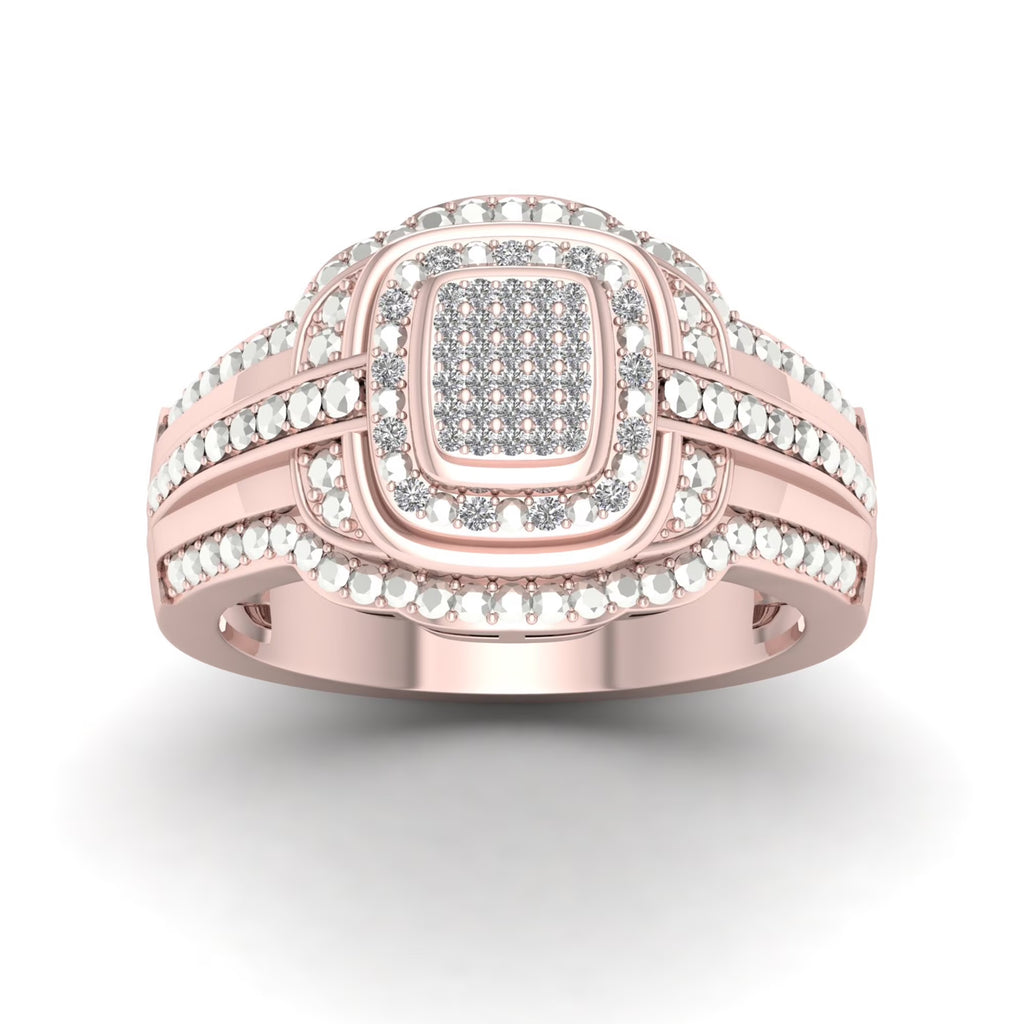 10k Rose Gold Halo Engagement Ring T5794