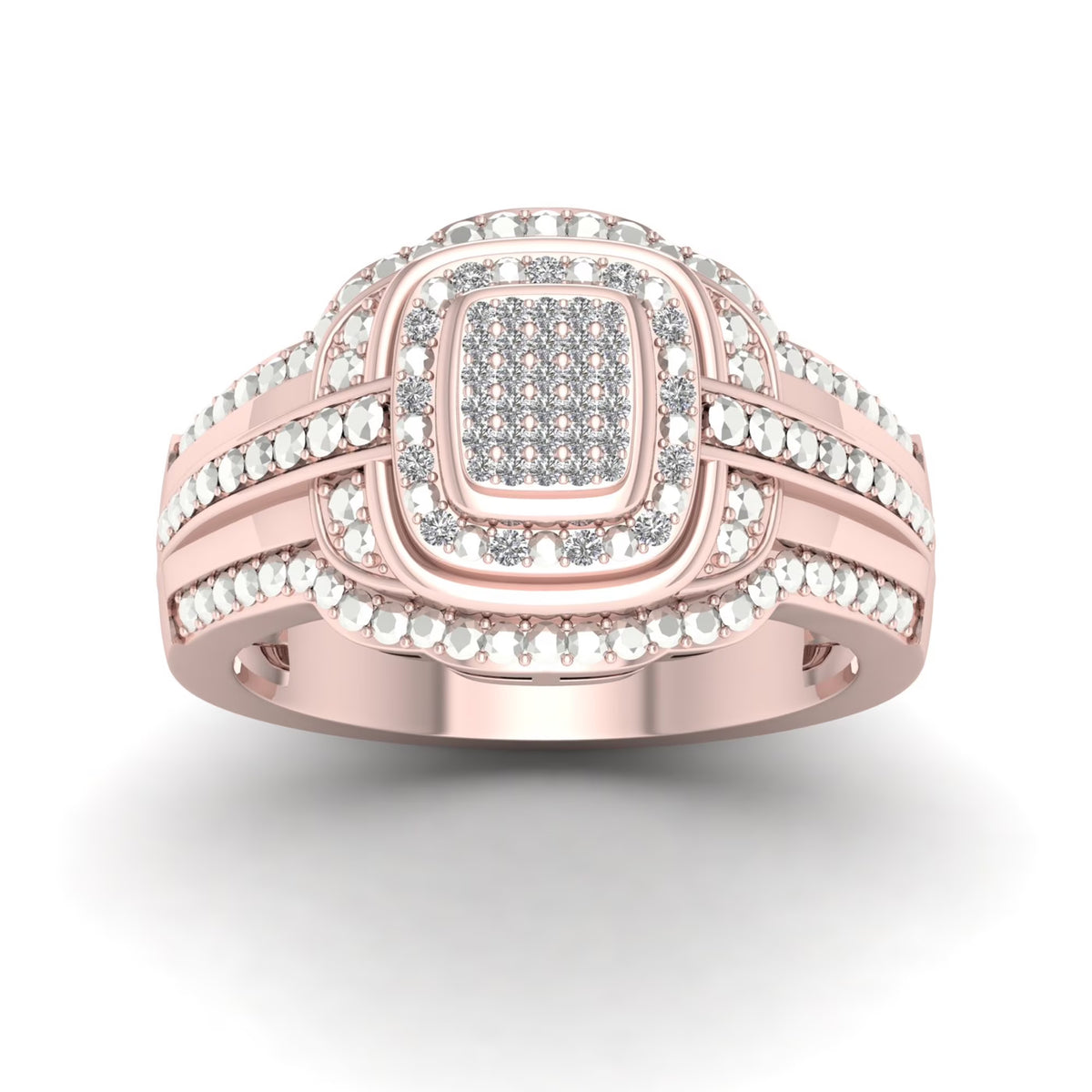 10k Rose Gold Halo Engagement Ring T5794