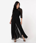 Black Swiss Dot Starlet Duster B366