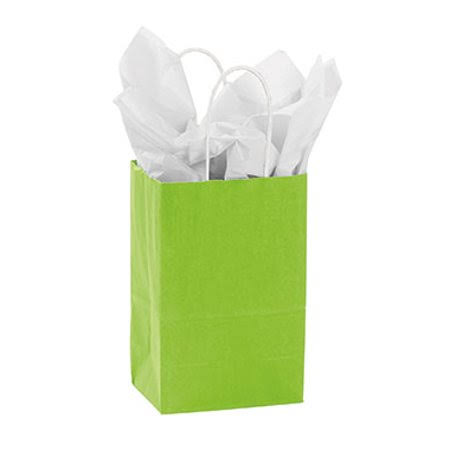 Small Lime Green Paper Shopping Bags - Case of 100 P727