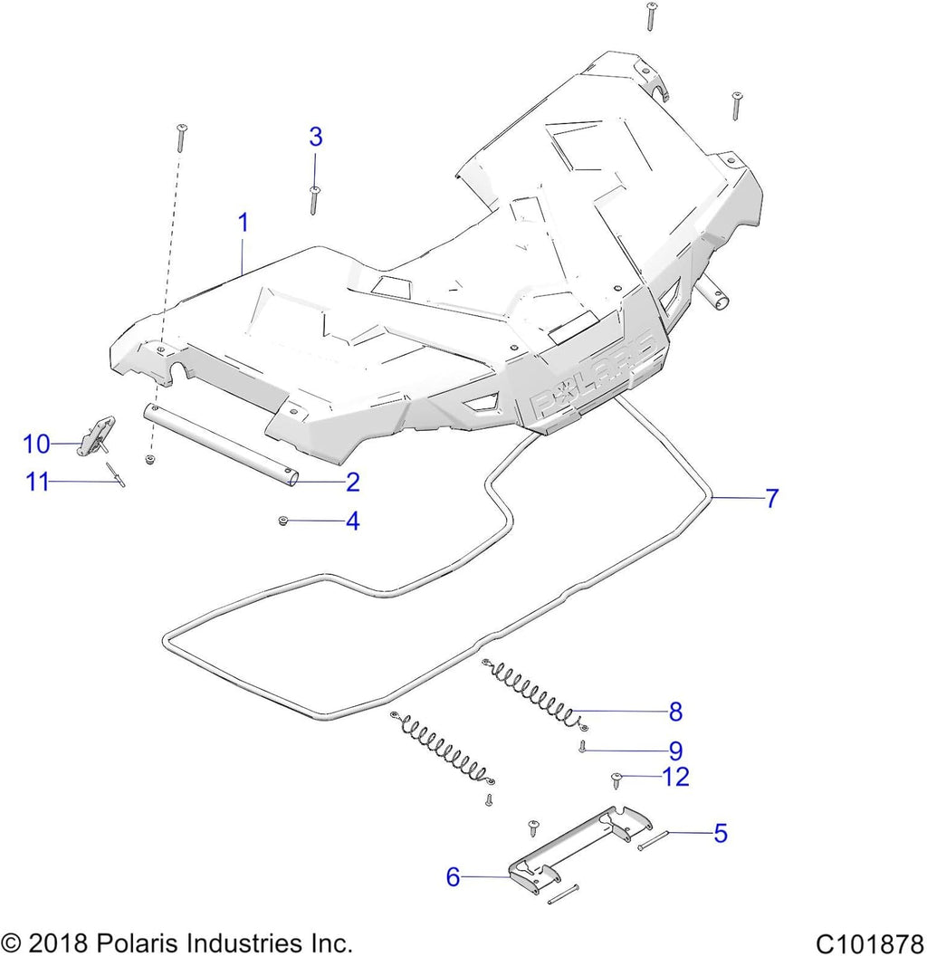 Gloss Black Front Rack with Plugs Assembly X7234