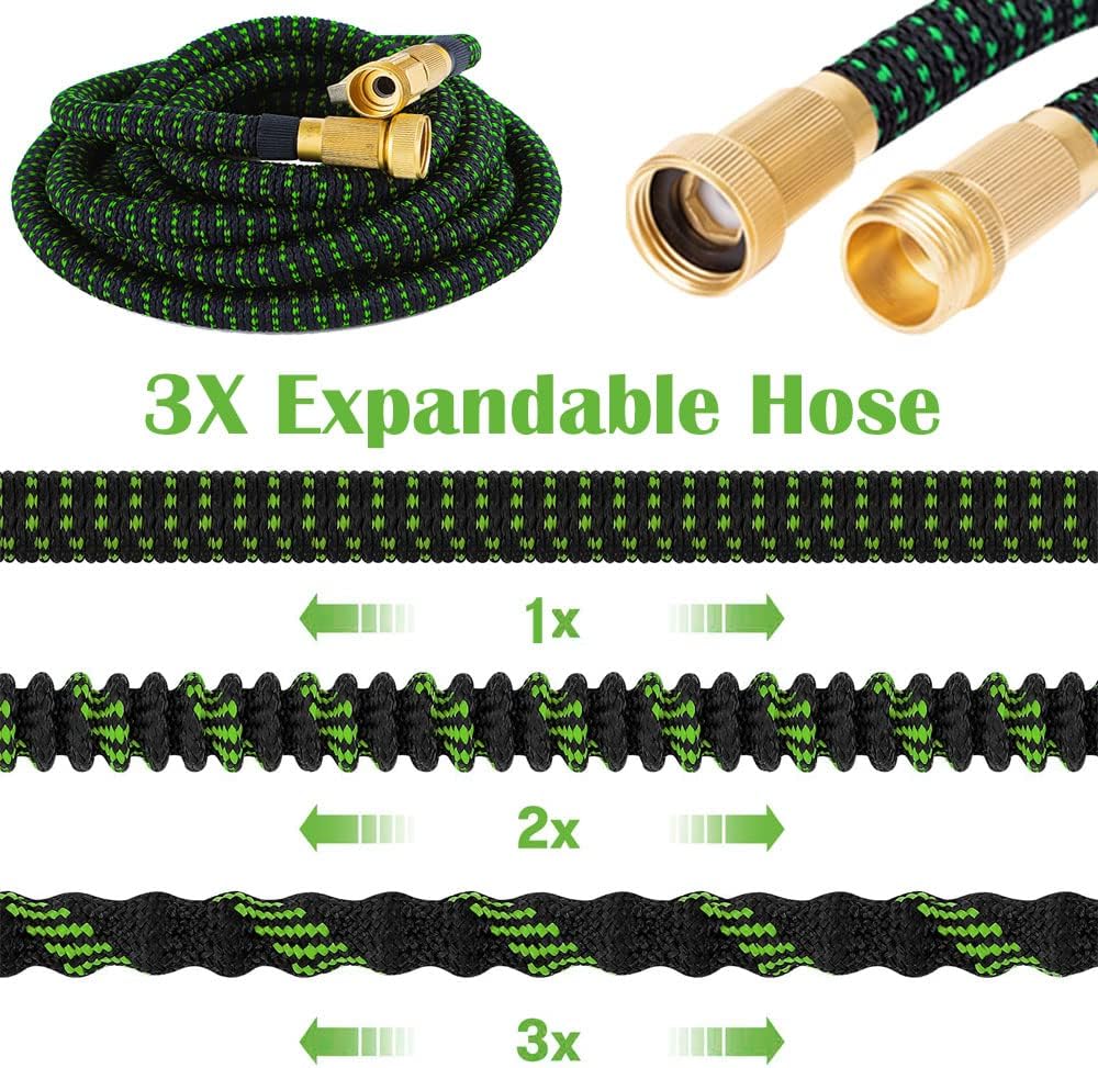 Expandable Garden Hose 75FT Pack of 2 with Spray Nozzle C435