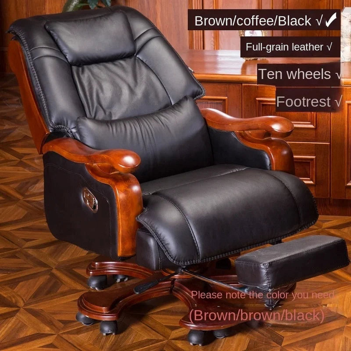 Leather Swivel Recliner Chair with Footrest X95557