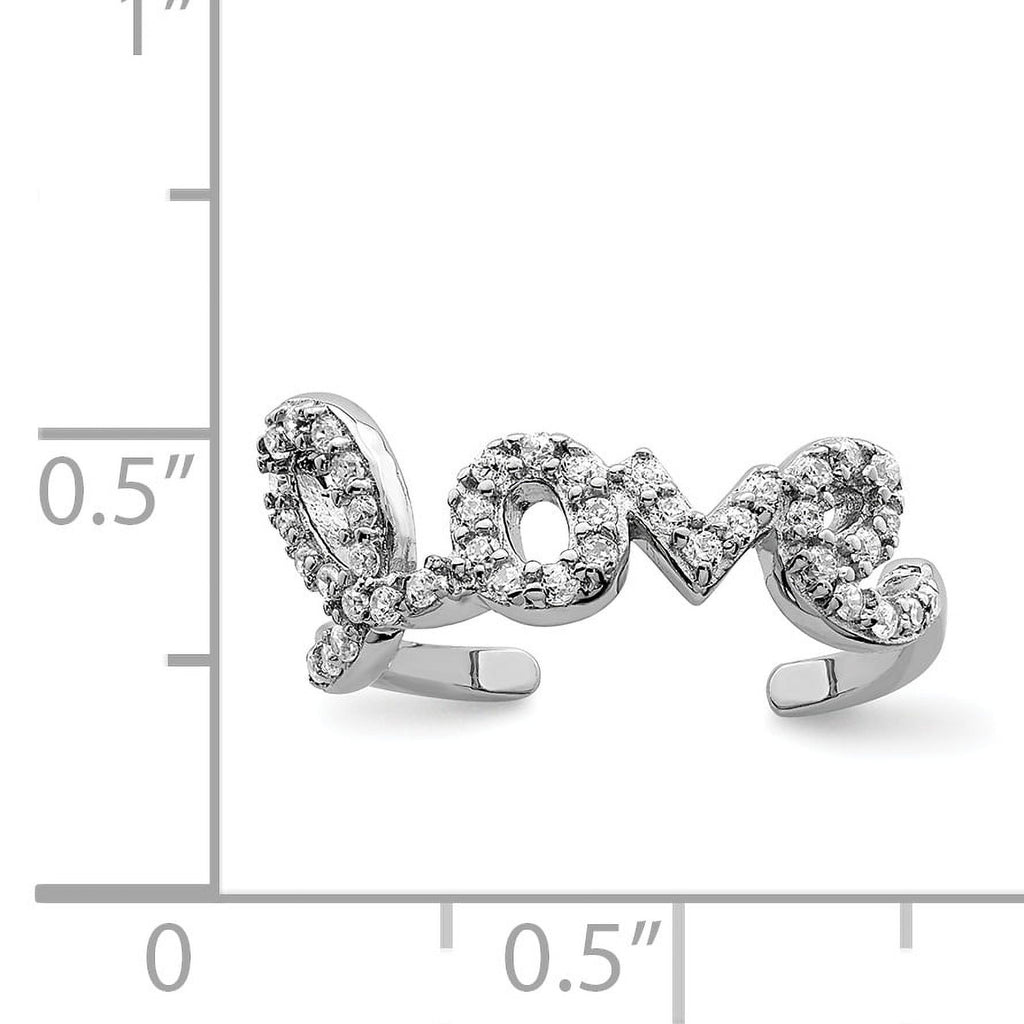 Sterling Silver Rhodium-plated Cubic Zirconia Toe Ring I790613