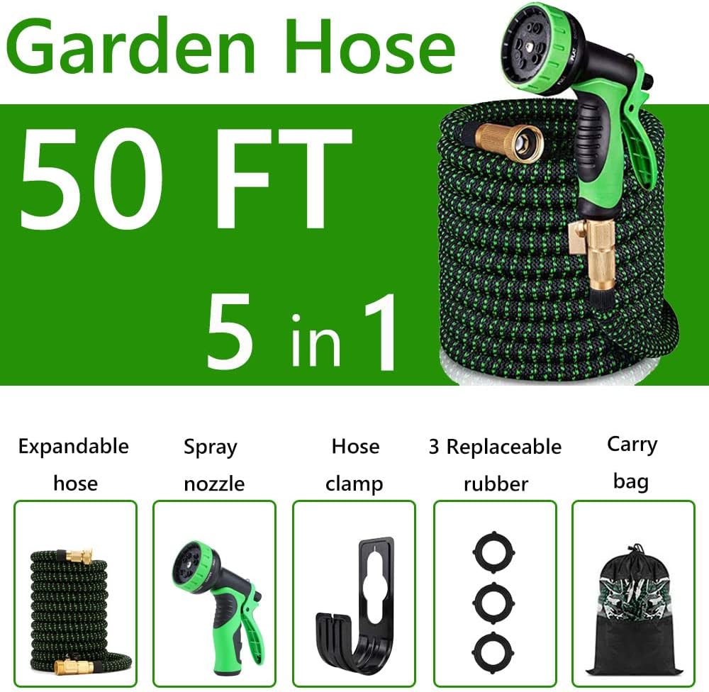 Expandable Garden Hose 75FT Pack of 2 with Spray Nozzle C435