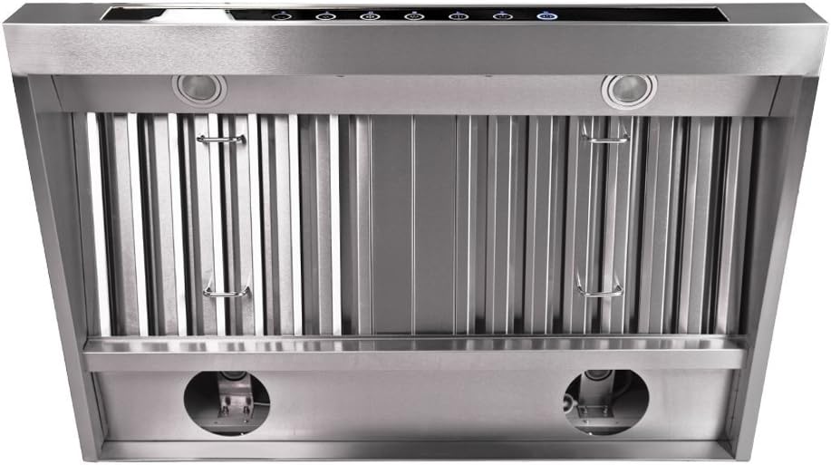4 Speed Wall/Under Cabinet Range Hood, 1000 Max CFM, Stainless Baffle Filters, 30 36 42 48 Inch R926510