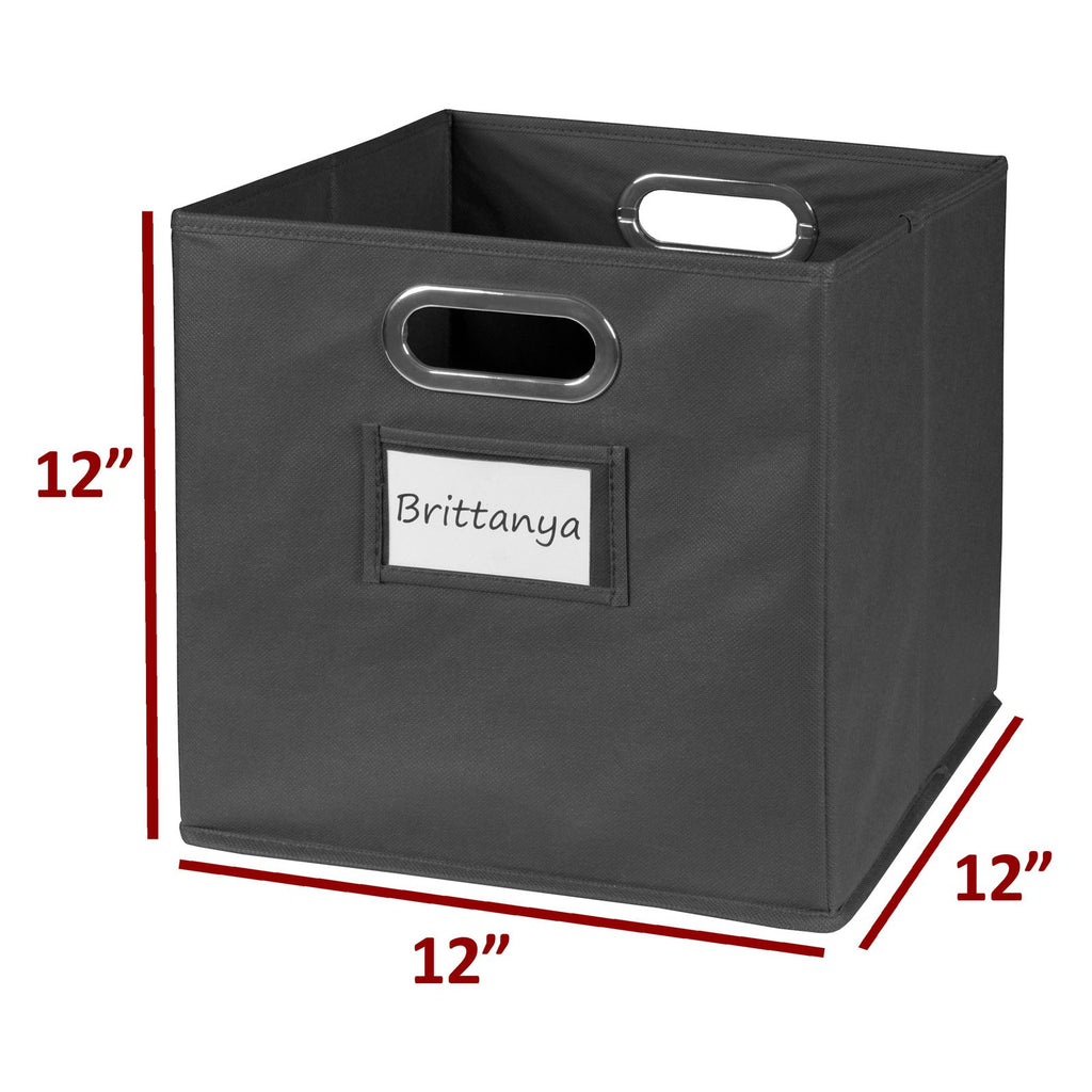 White Storage Sets with Foldable Fabric Storage Bins T792