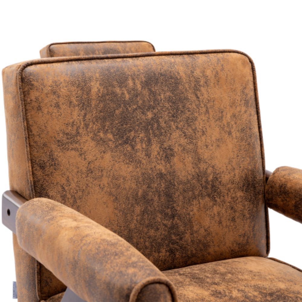 Mid-Century Modern Accent Chair with Solid Wood Armrest and Feet L205