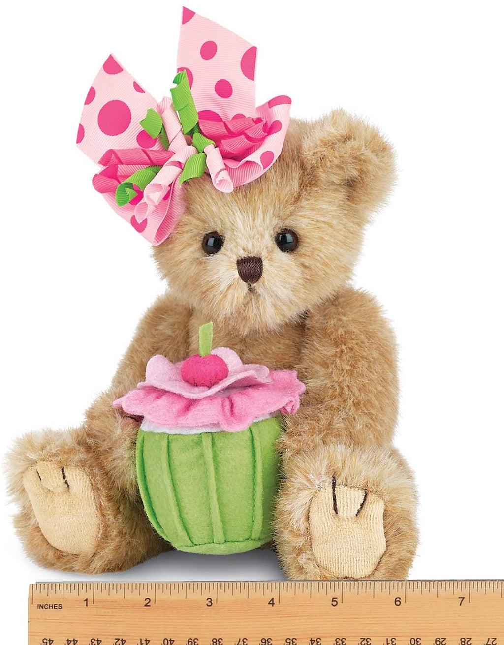 10” Tall Stuffed Teddy Bear with Plush Cupcake L746120