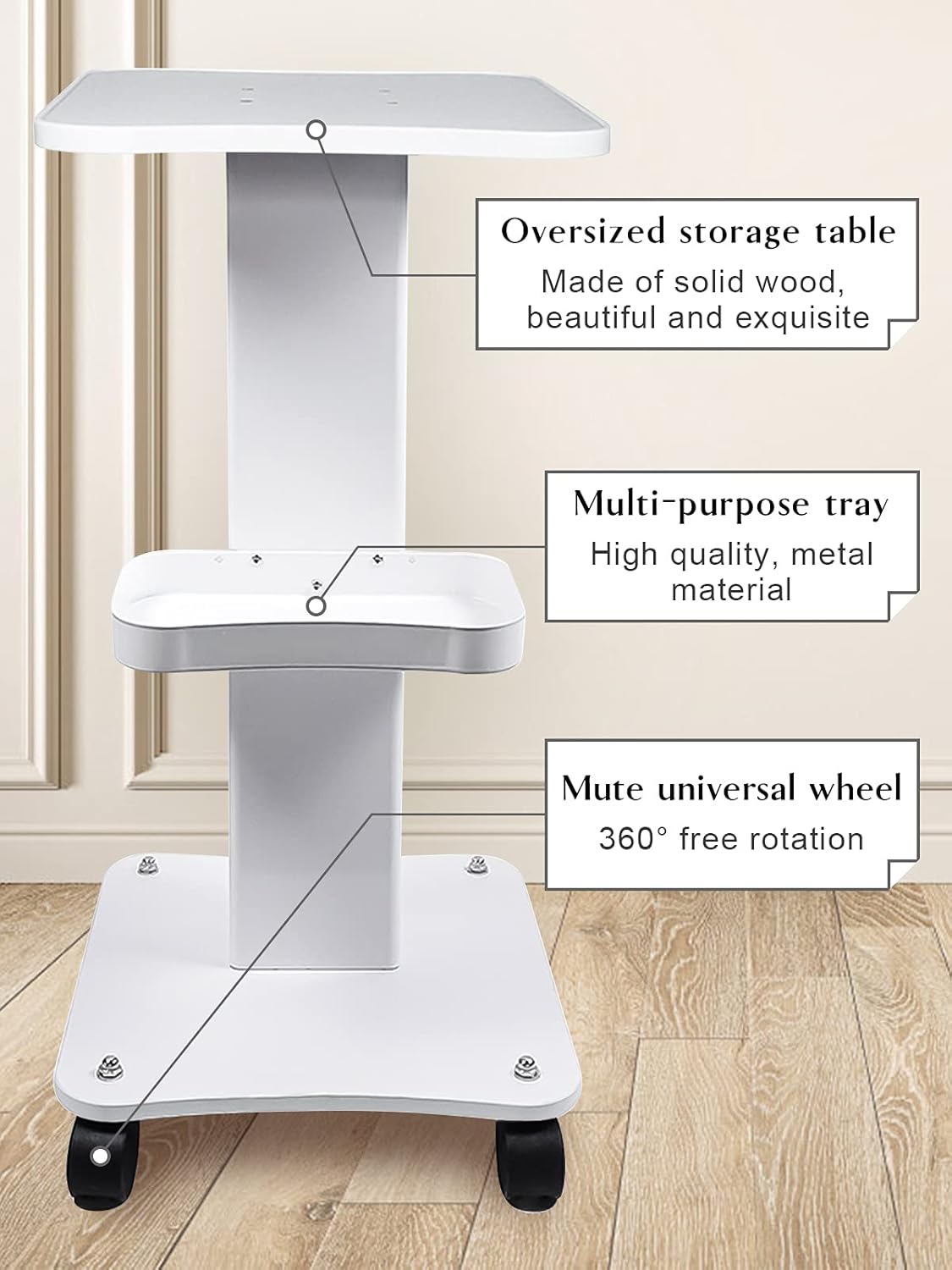 Beauty Salon Trolley Cart with Wheel Storage Tray T398327