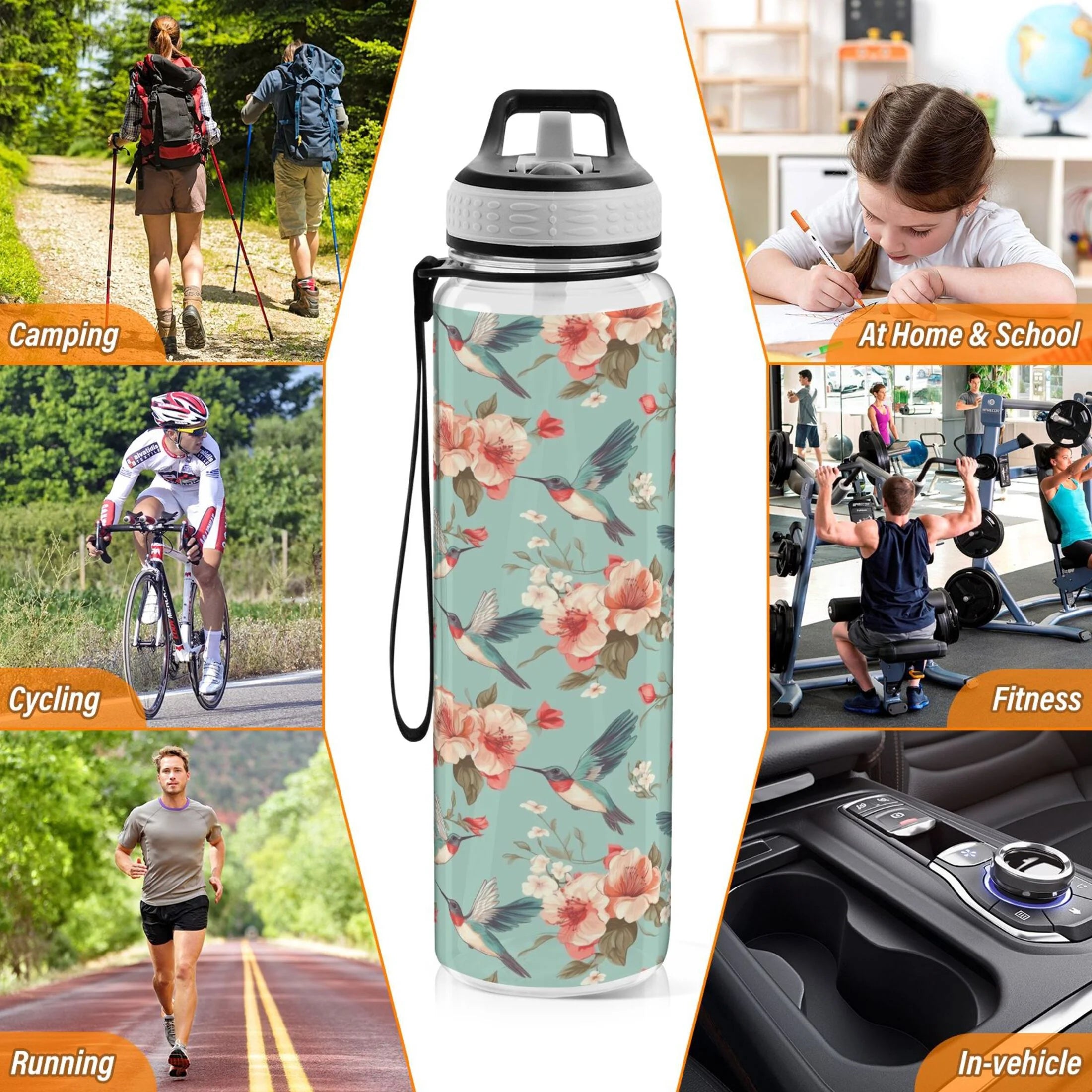Clear 32oz Tritan Water Bottle with Straw U58961