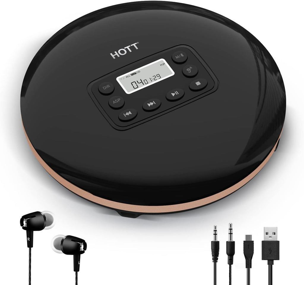 Bluetooth Portable CD Player with Stereo Headphones W673