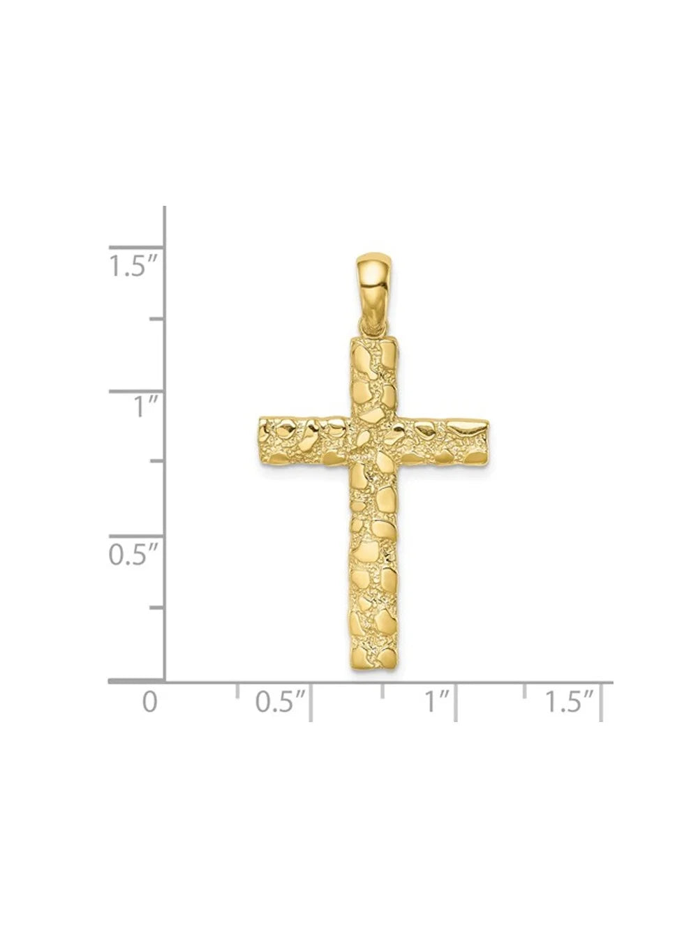 10K Yellow Gold Cross Pendant Necklace with Chain R9038