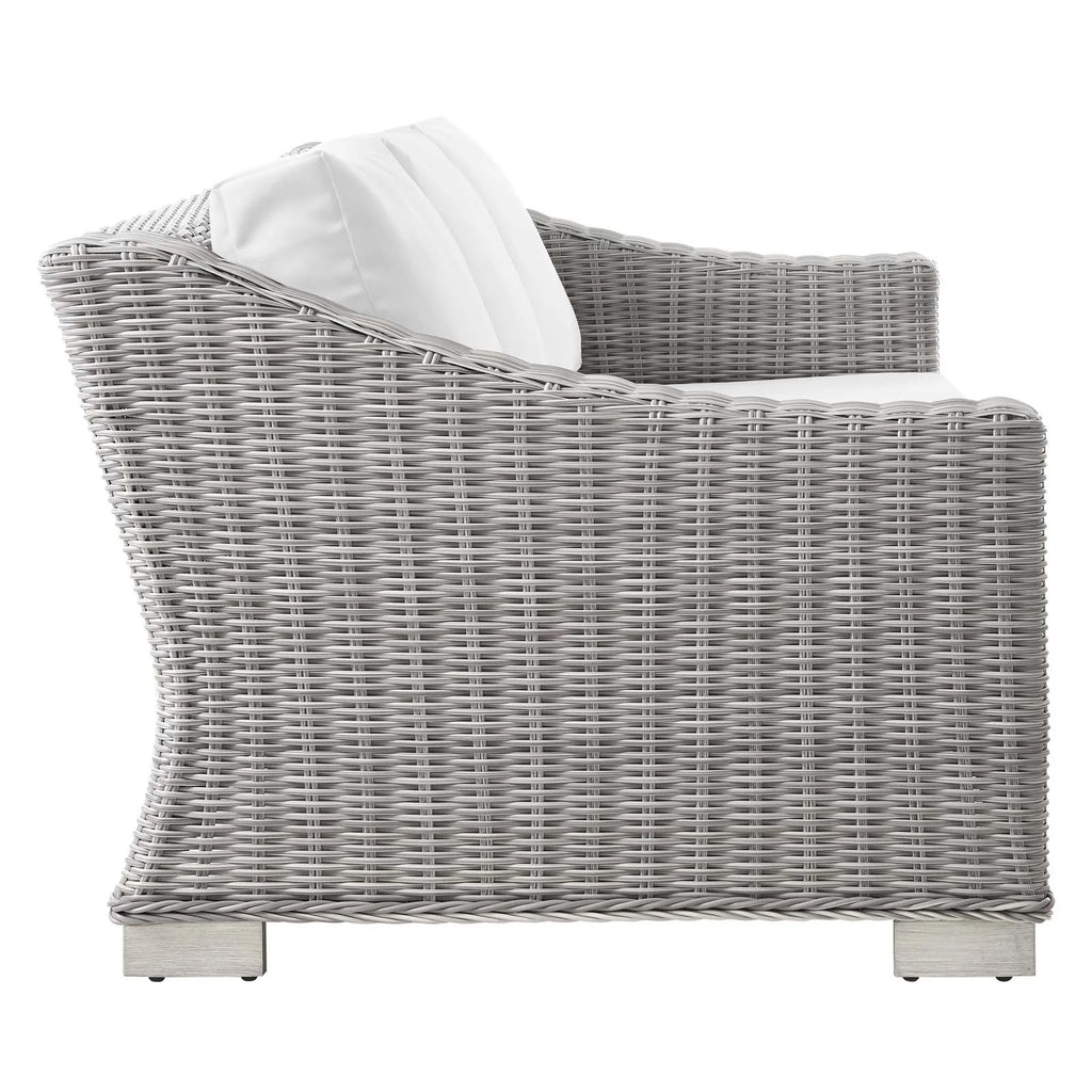 Light Gray Wicker Rattan Outdoor Sofa F516562