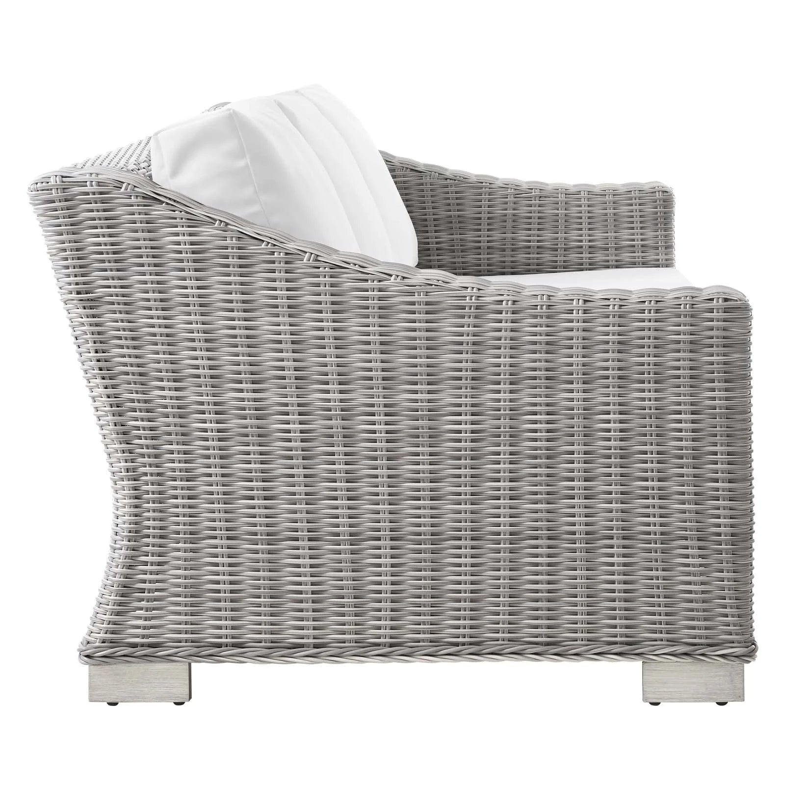 Light Gray Wicker Rattan Outdoor Sofa F516562
