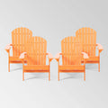 4pk Acacia Wood Folding Adirondack Chairs Tangerine Y234