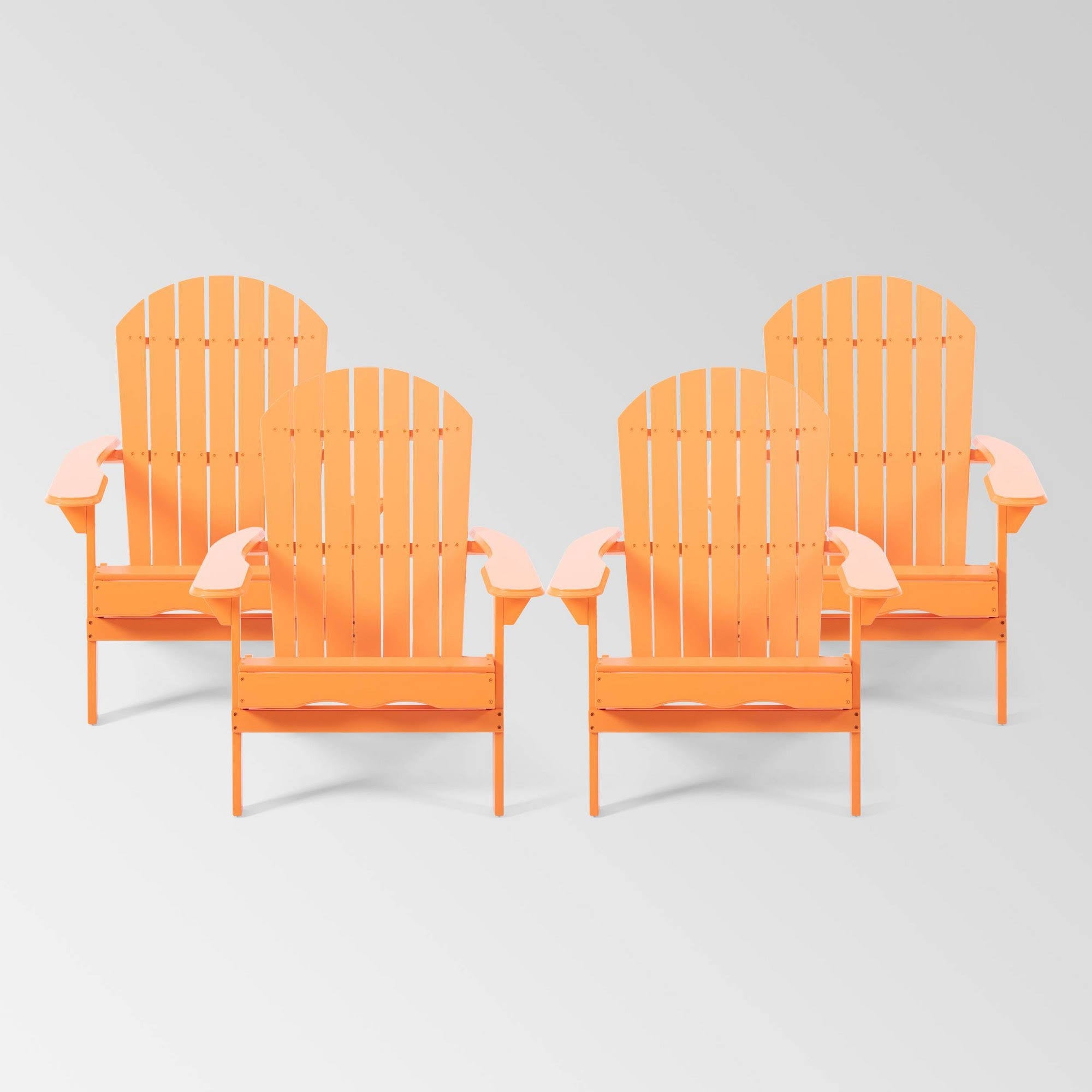 4pk Acacia Wood Folding Adirondack Chairs Tangerine Y234