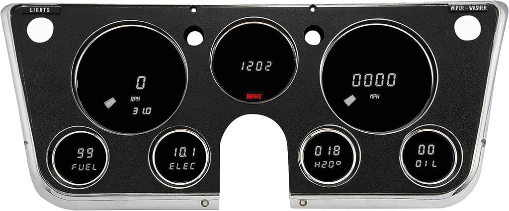 67 - 72 Chevy Truck Dash Panel Replacement Gauge with Bright Green LEDs C330