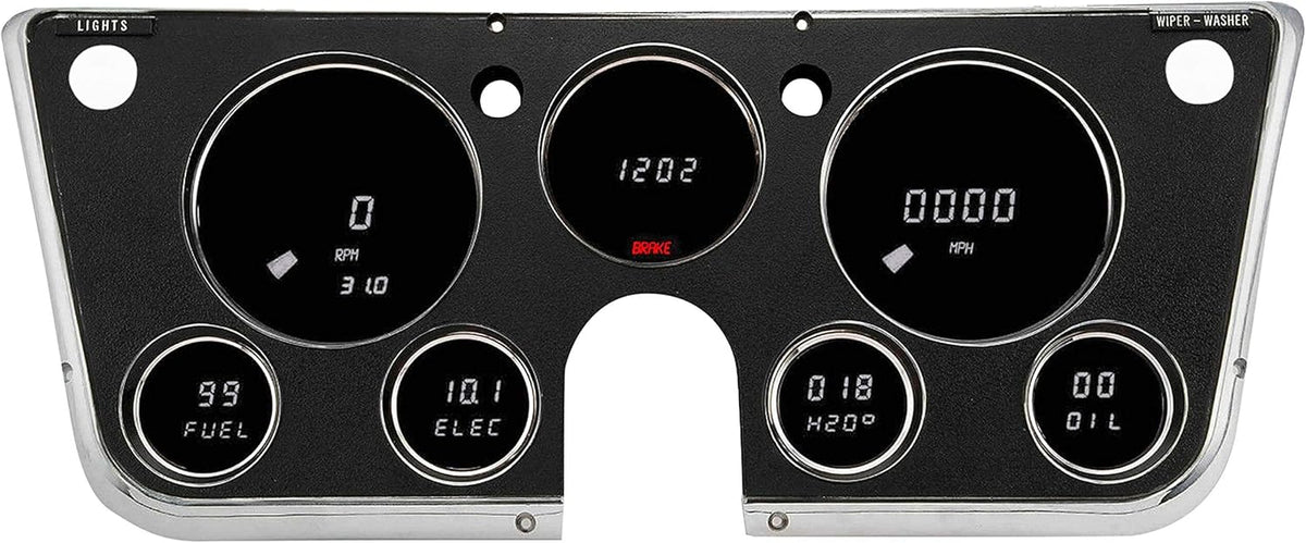 67 - 72 Chevy Truck Dash Panel Replacement Gauge with Bright Green LEDs C330