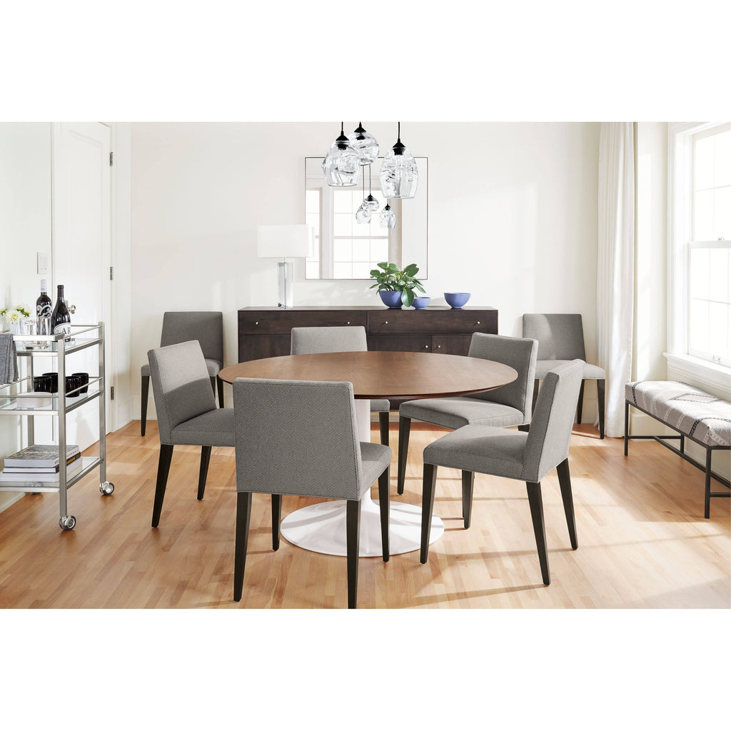 Smoke Tempered Glass Round Table with Graphite Base C580552