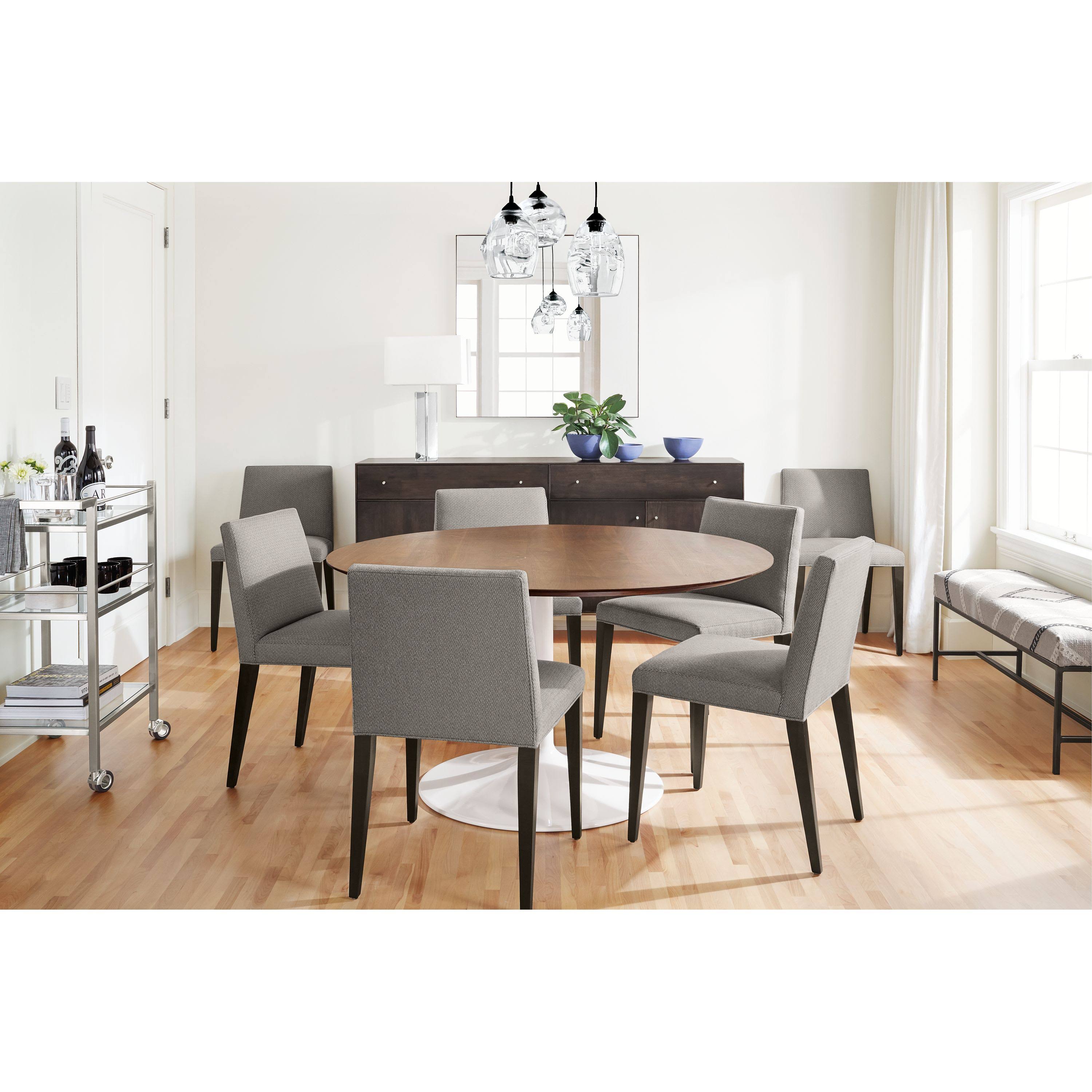 Smoke Tempered Glass Round Table with Graphite Base C580552