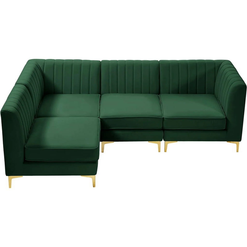 Green Velvet Modular Sectional C634143