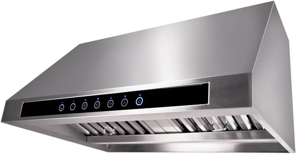 4 Speed Wall/Under Cabinet Range Hood, 1000 Max CFM, Stainless Baffle Filters, 30 36 42 48 Inch R926510