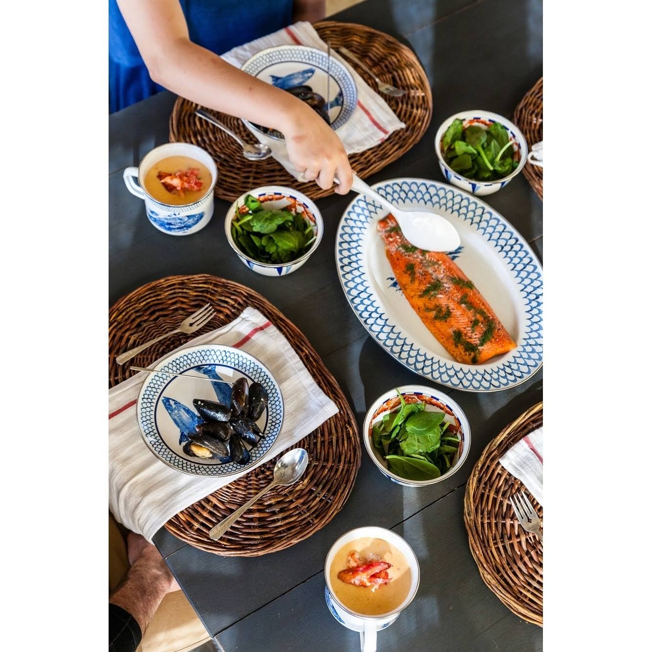 Blue Enamelware Sandwich Plates, Set of 4 P89892